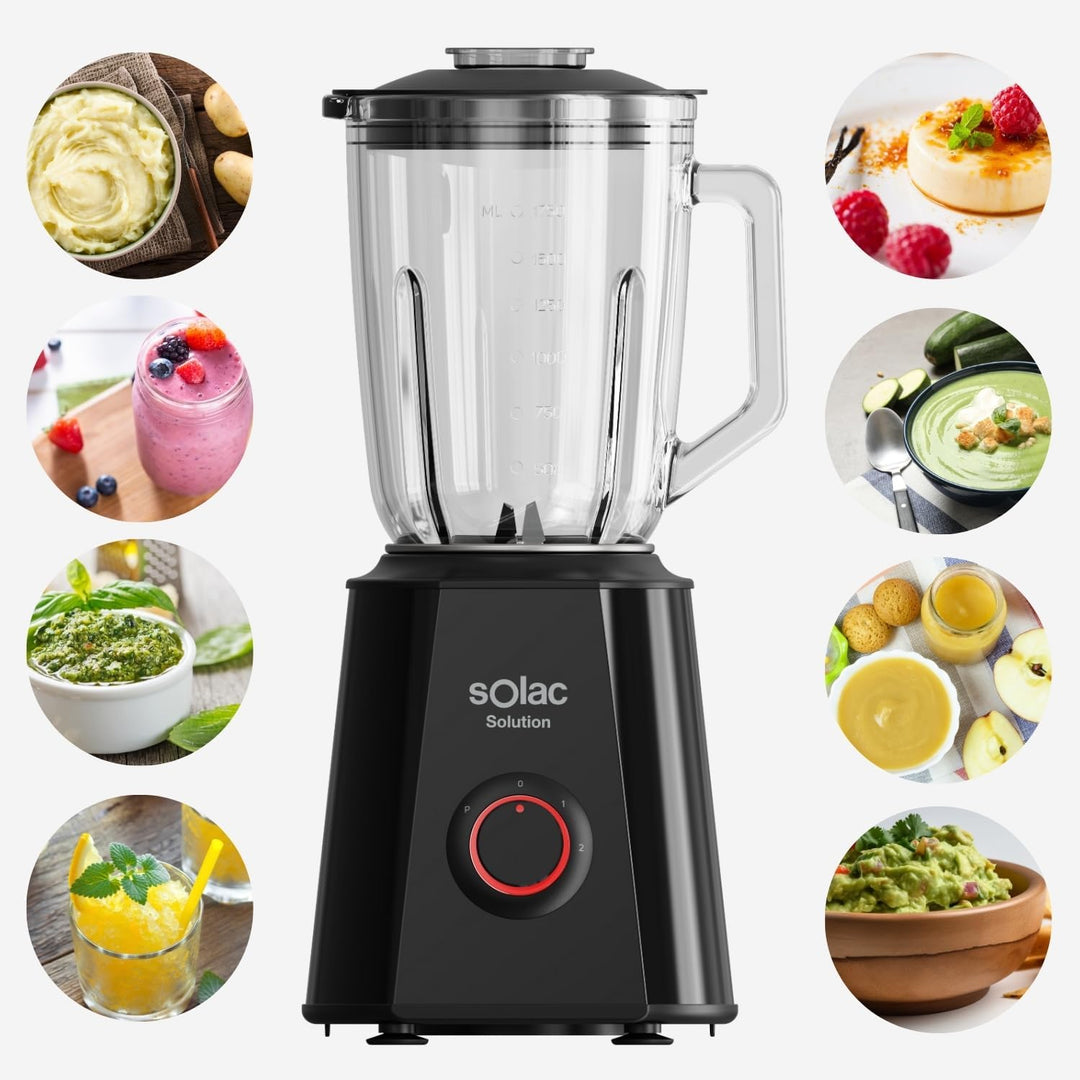 Solac Standmixer, 1500 W Schwarz 1500w | 1,5 l., Schwarz 1500w | 1,5 l.