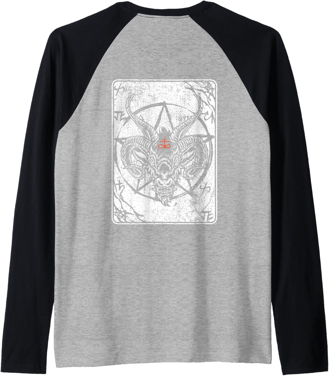 Backprint Baphomet Satan Antichrist Luzifer 666 Baphomet Raglan