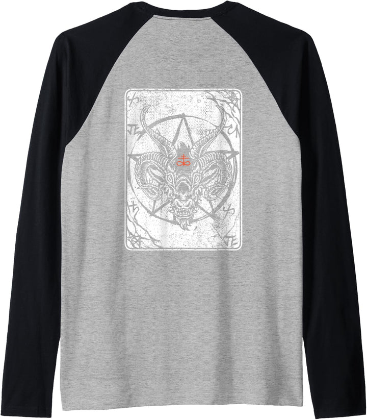 Backprint Baphomet Satan Antichrist Luzifer 666 Baphomet Raglan