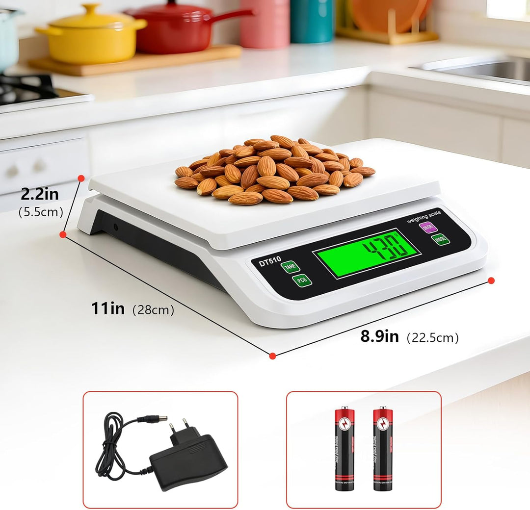 Waage Küchenwaage 30kg/66lb Küchenwaage digital mit 6 Arten Einheiten grossem LCD-Display Digitalwaa