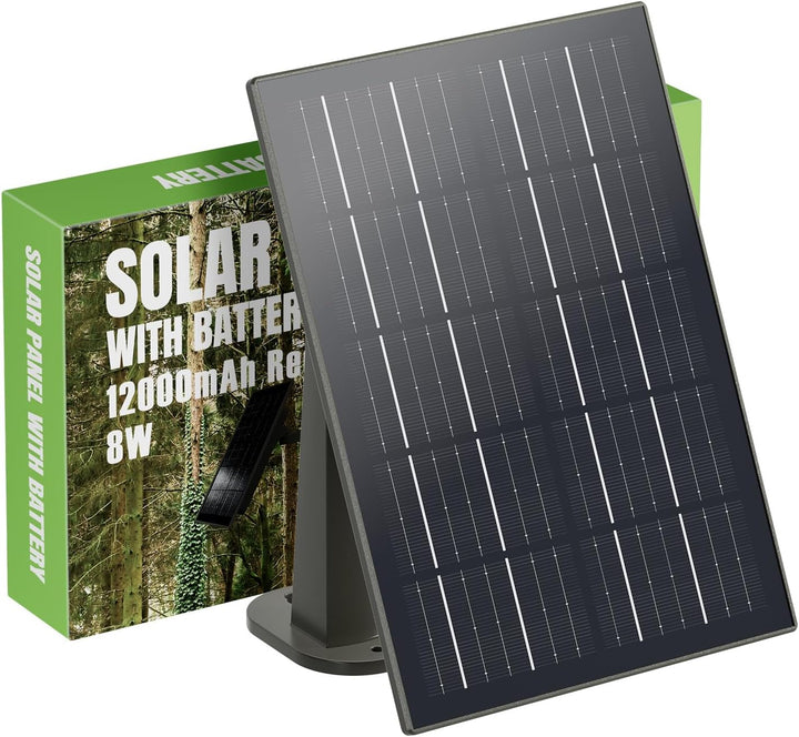 Solarpanel Eingebauter 20000mAh Akku kompatibel mit 12V/6V Wildlifekamera&Überwachungskameras mit 3M