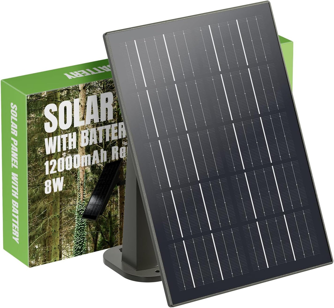 Solarpanel Eingebauter 20000mAh Akku kompatibel mit 12V/6V Wildlifekamera&Überwachungskameras mit 3M