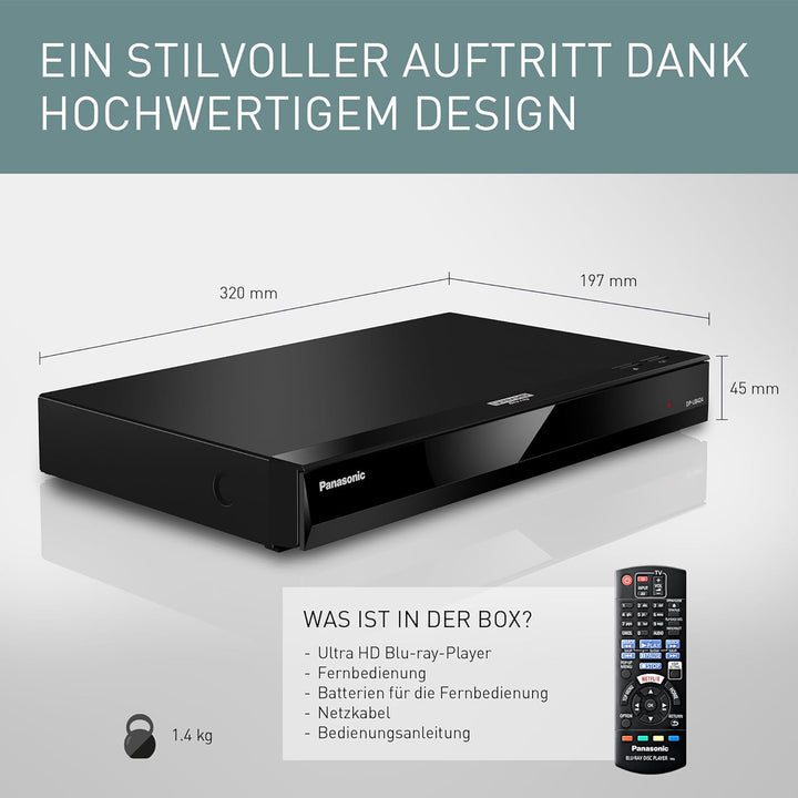 Panasonic DP-UB424EGK Ultra HD Player (4K Blu-ray Disc, 4K VoD, DLNA, 2x HDMI, USB, schwarz) schwarz