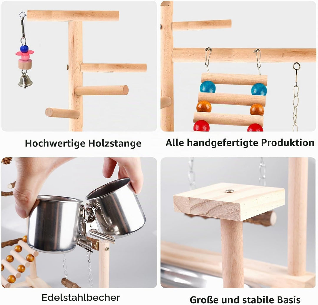 Vogelspielzeug, Papageienspielzeug, Wellensittich Spielzeug, Spielplatz Mit Feeder-Cup Spielzeug Lei