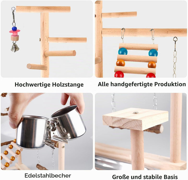 Vogelspielzeug, Papageienspielzeug, Wellensittich Spielzeug, Spielplatz Mit Feeder-Cup Spielzeug Lei