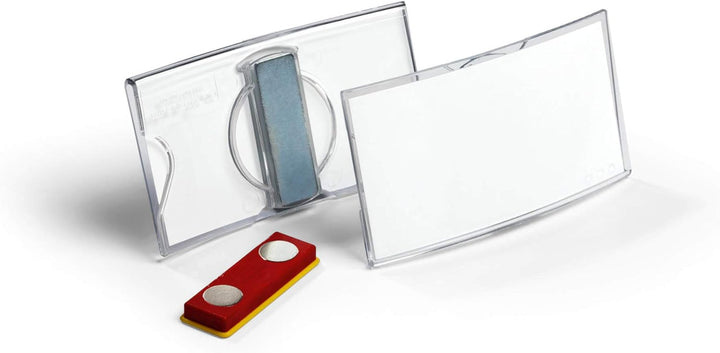 Durable Namensschild konvex (mit Magnet, 40 x 75 mm) Packung à 25 Stück, transparent, 812319, Magnet