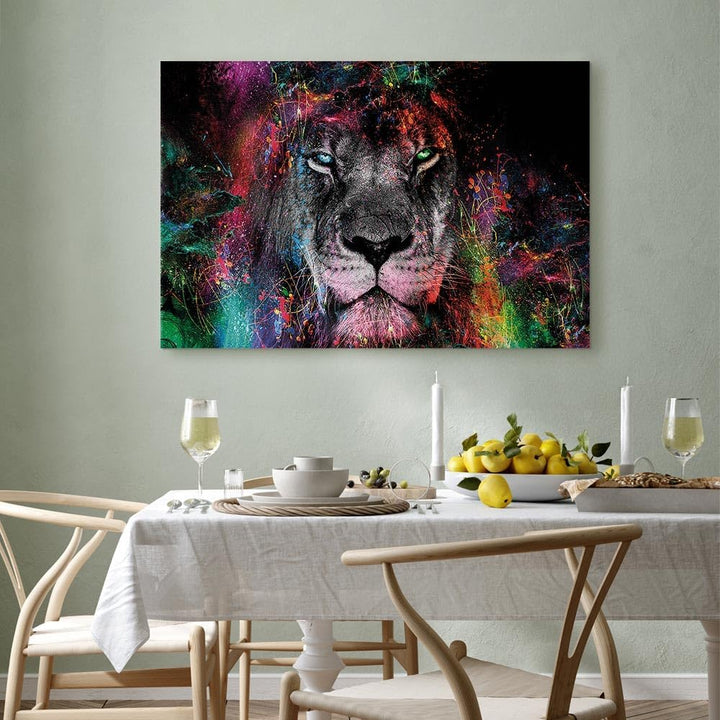 murando Akustikbild Löwe 120x80 cm Bilder Akustikschaum Hochleistungsschallabsorber Schallschutz Lei