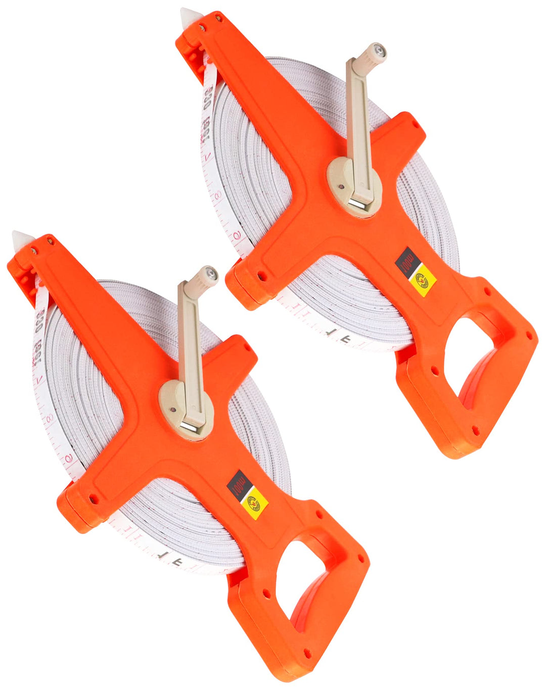 QWORK® 2 Stück Bandmass Fiberglas, Rollmassband, 100M /330 FT, Doppelseitig 2 Stück 100M /330 FT, 2