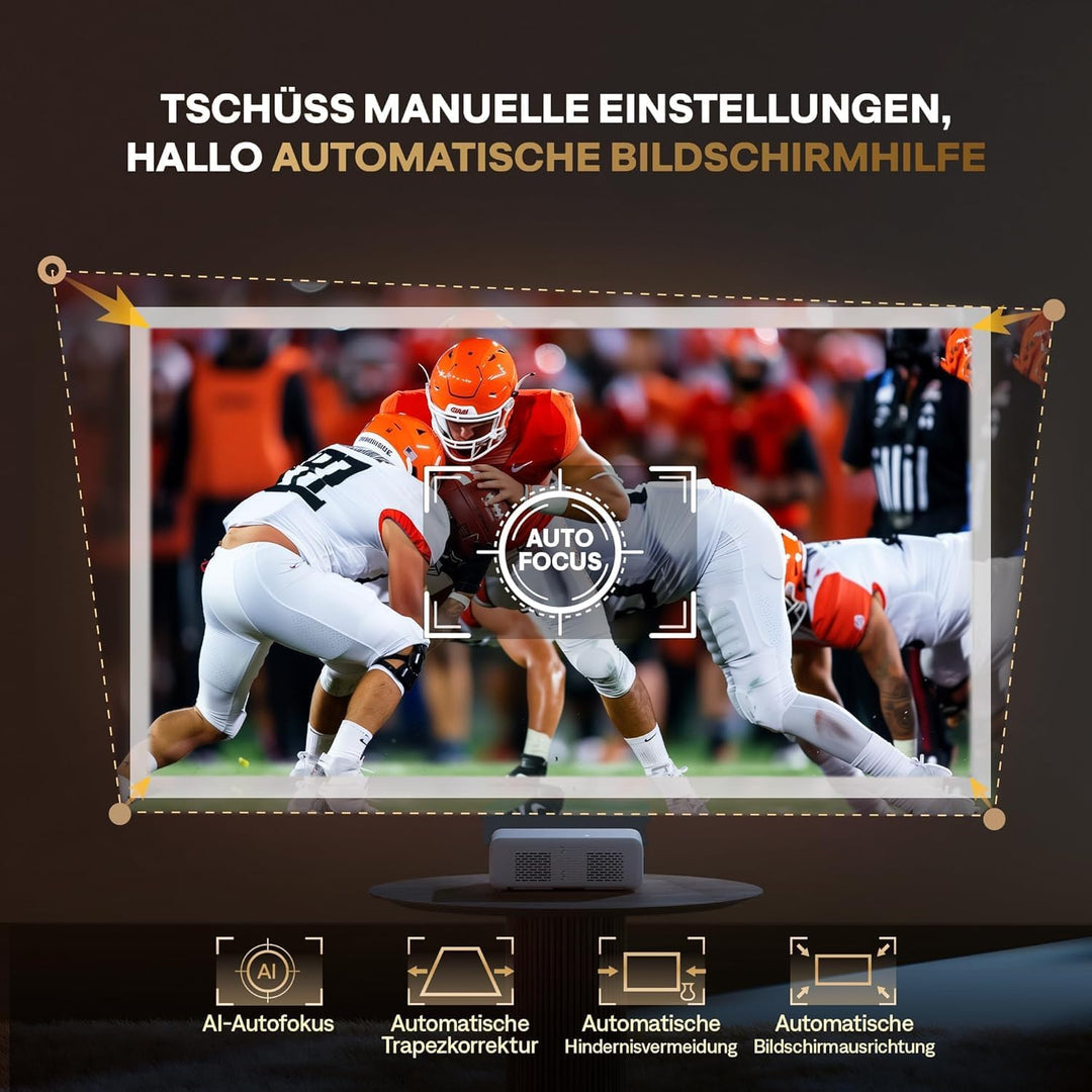 Aurzen Eazze D1 Beamer 4K Heimkino Projektor: Smart Full HD 1080P Beamer mit NetfIix Officially & Do