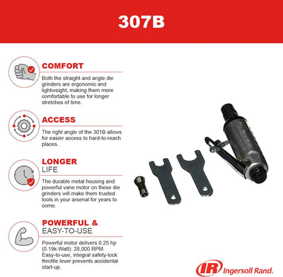 Ingersoll Rand Druckluft Geradschleifmaschine 307B-M, Professionelles Werkzeug als Polier- und Schle