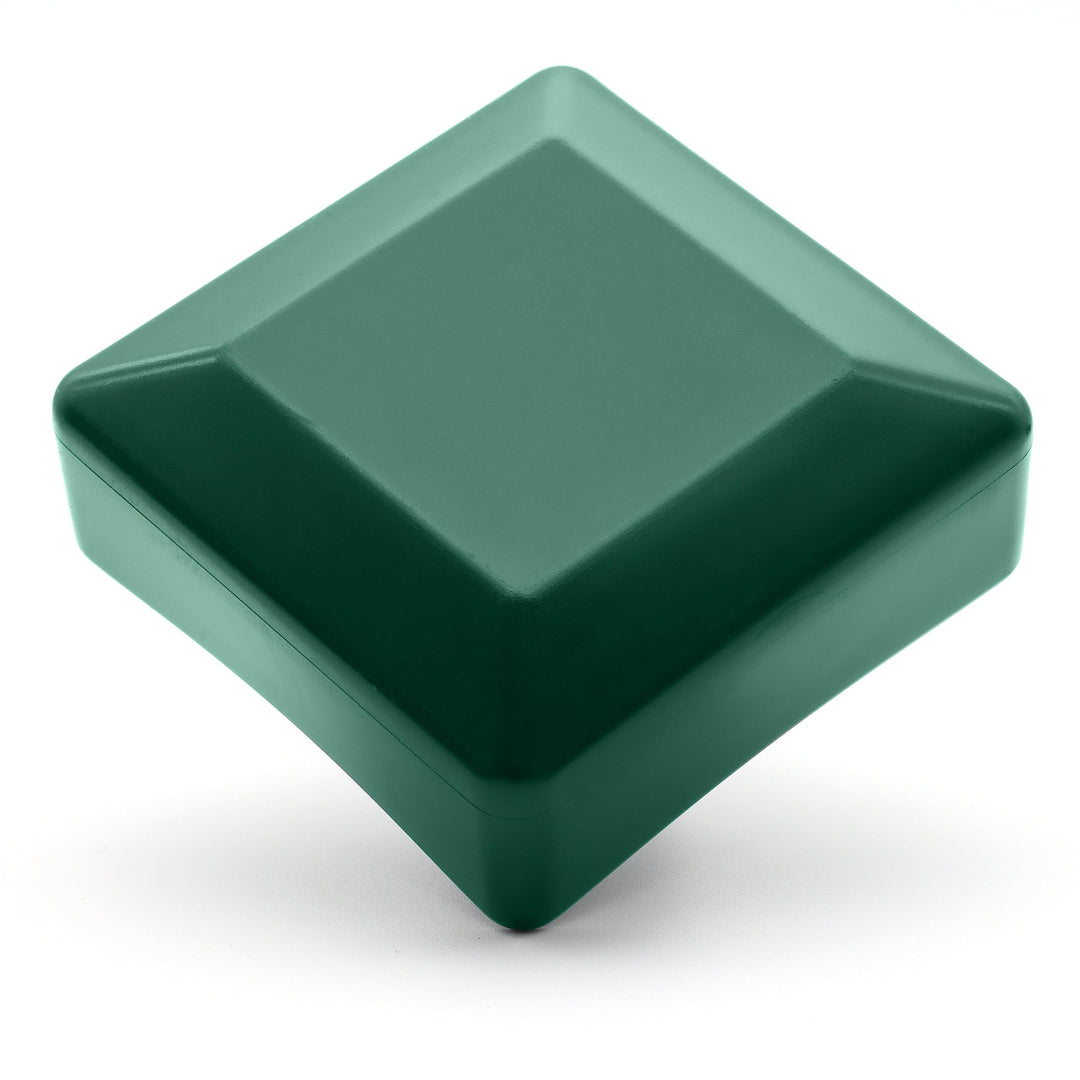 Enkotrade 21 Stück Zaunkappen Grün für Aussenmass 60x60mm, Rohrkappen aus hochwertigem Kunststoff, P