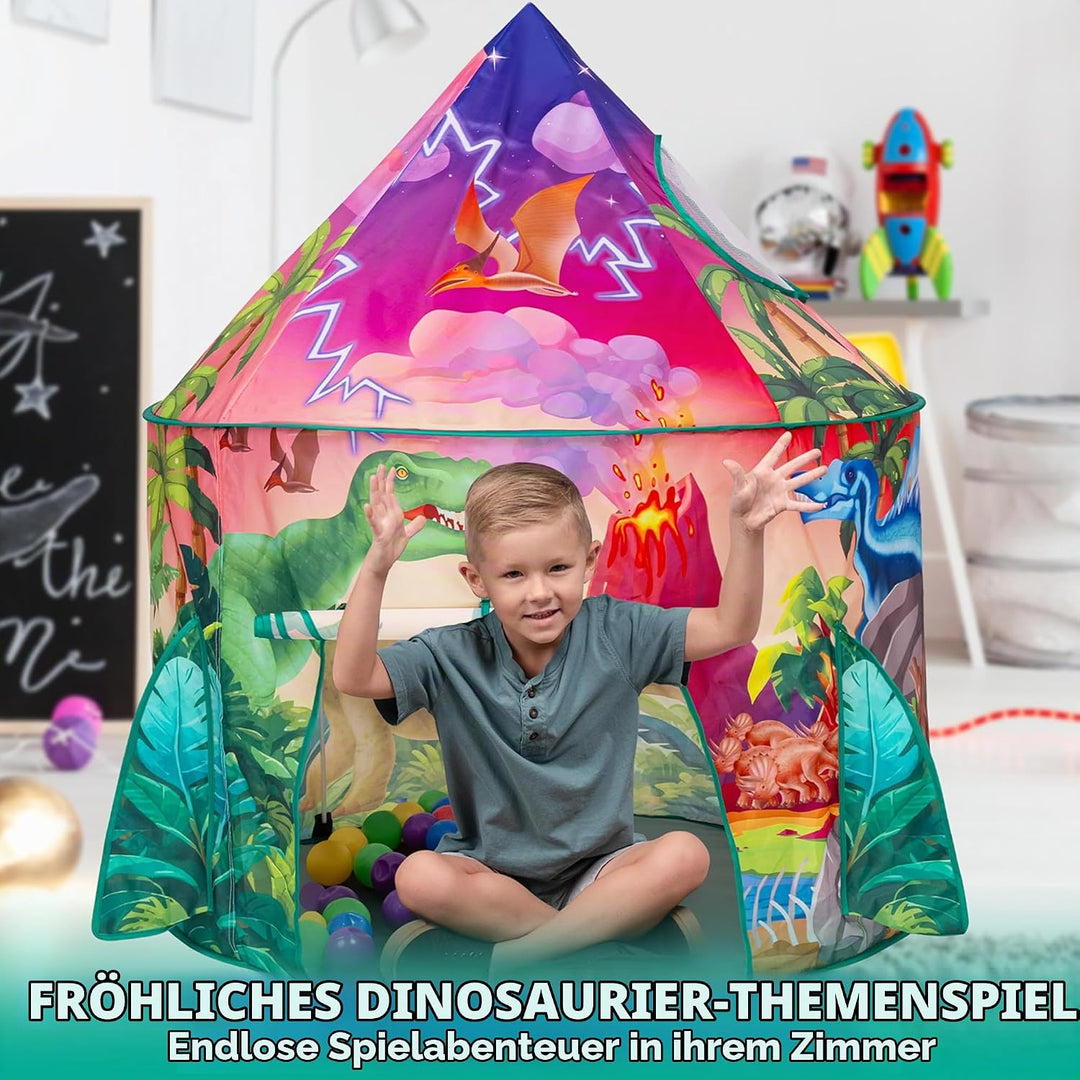 JOYIN Dinosaur Spielzelt für Kinder, Pop Up Dinosaurierzelt, EIN Abenteuer Kinderzelt,Kinderzelt für