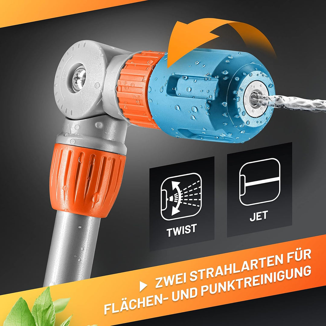 GRÜNTEK Giessstab Wasserlanze Reinigungs-Stab Gartenbrause für Gartenbewässerung, KFZ- und Fahrradre
