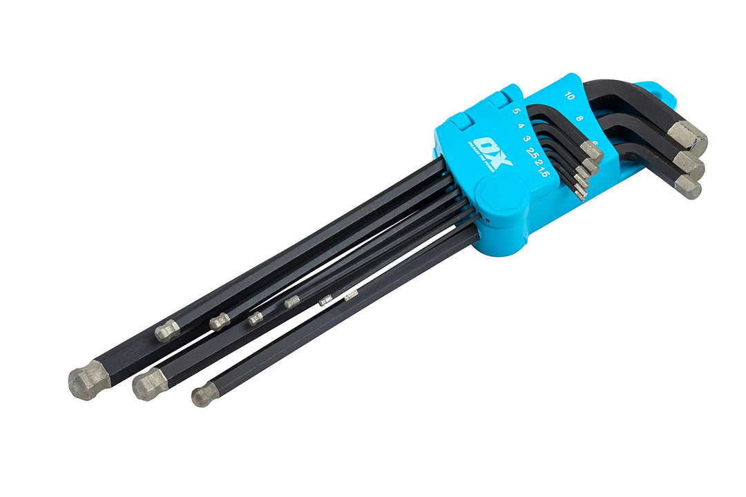 OX Tools OX-P322409 OX Pro Diamant-Innensechskantschlüssel-Set, 9-teilig, metrisch 1,5–10 mm