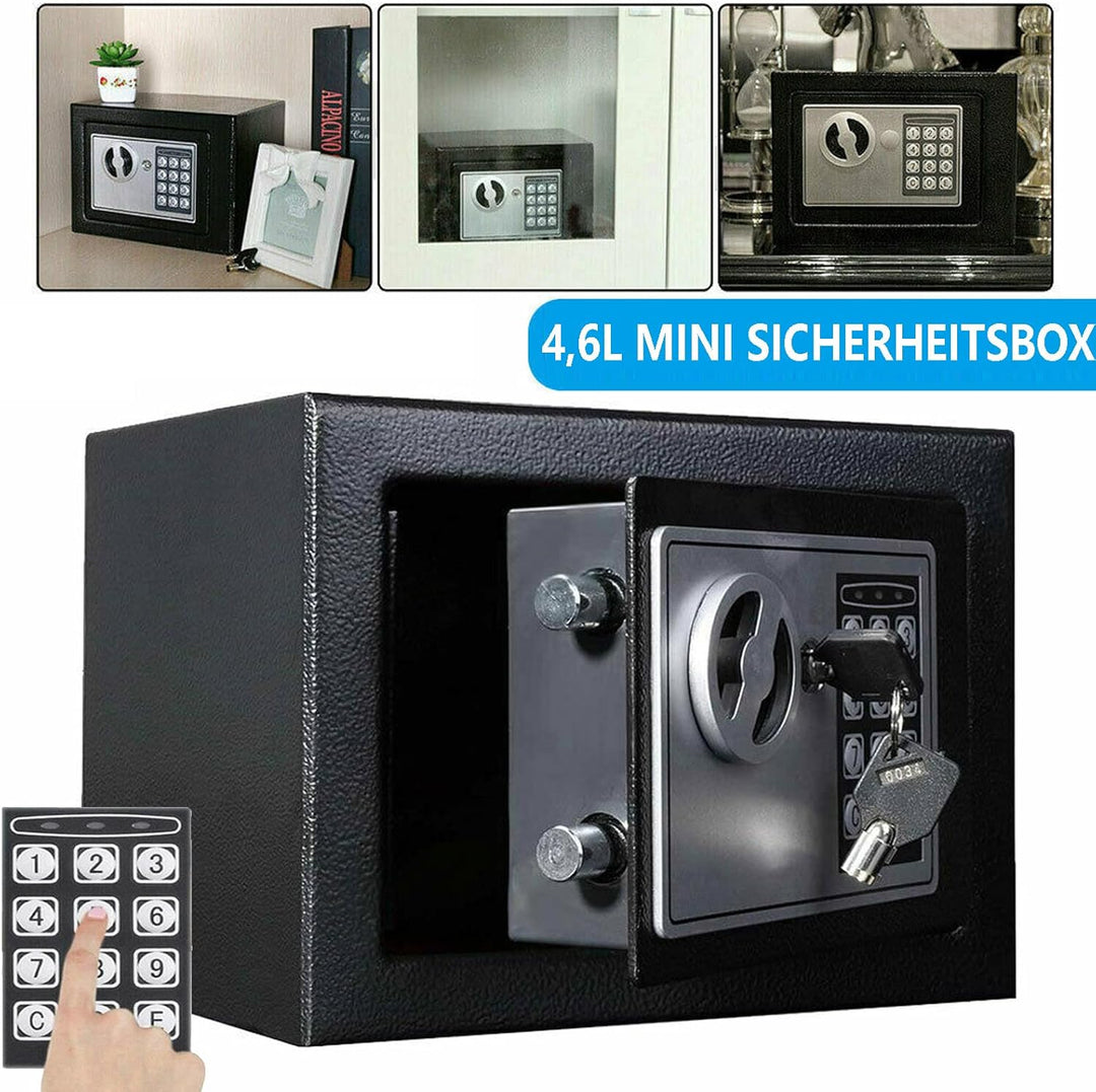 Möbeltresor Safe Elektronikschloss Tresor mit zahlenschloss & 2 Schlüssel Wandtresor Klein Elektroni