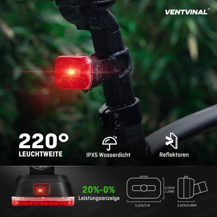 Fahrradlicht Set USB Aufladbar,Stvzo Zugelassen Fahrradlicht Vorne und Rückstrahler mit Reflektor,3