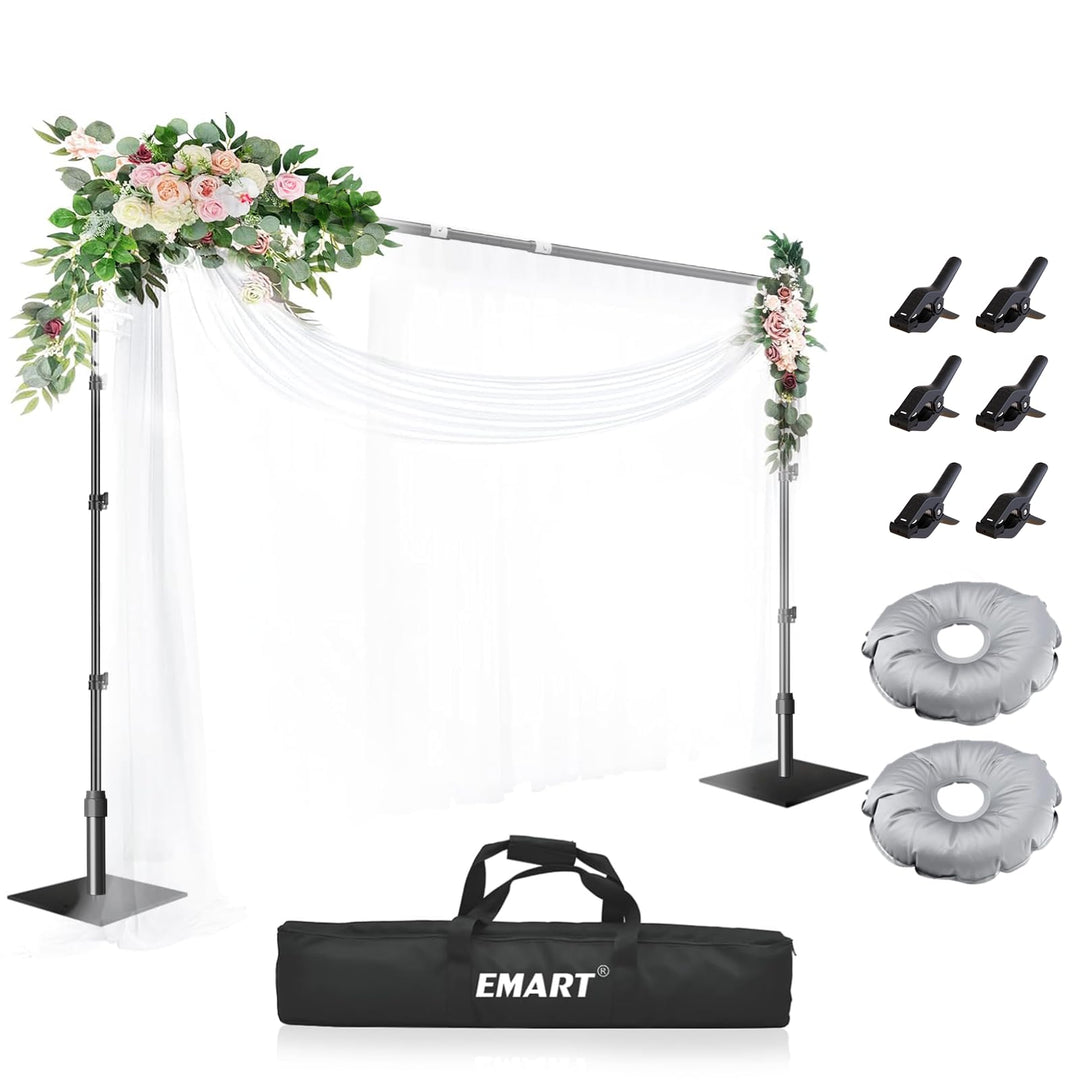 EMART Hintergrund Ständer 3x3m mit Stahlsockel, Professionelles Hintergrundsystem Fotografie Heavy D