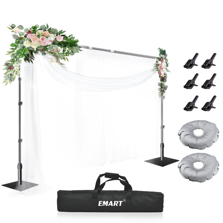 EMART Hintergrund Ständer 3x3m mit Stahlsockel, Professionelles Hintergrundsystem Fotografie Heavy D