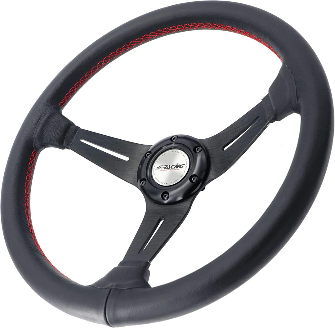 Simoni Racing CLASS Lenkrad Aus Echtem schwarzem Leder, Universal