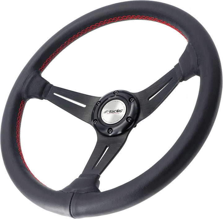 Simoni Racing CLASS Lenkrad Aus Echtem schwarzem Leder, Universal