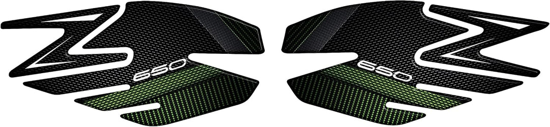 Harz-Aufkleber mit 3D-Effekt, für Motorrad, kompatibel mit Kawasaki Z650 (Metallic Spark Black, Seit