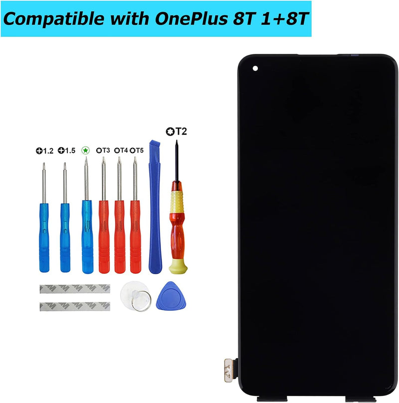 Vvsialeek Neu Fluid AMOLED Display Kompatibel Für OnePlus 8T 1+8T KB2001 KB2000 KB2003 KB2005 OnePlu