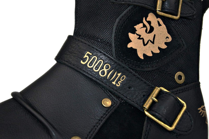 COWSDELLA Herren Stiefel aus Leder Rindsleder mit Gummisohle Biker Motorrad Boots mit Reissverschlus