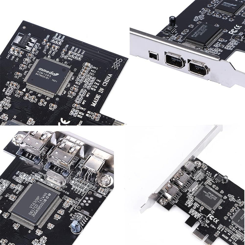 Cuifati PCIe Firewire-Karte für Windows 10, IEEE 1394 PCI Express-Adapter-Controller 4 Anschlüsse (3