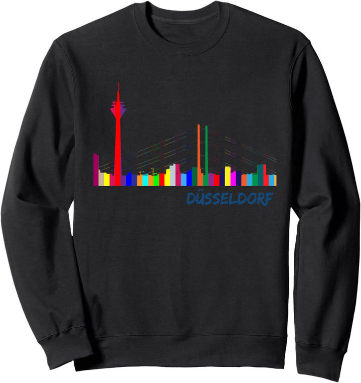 Düsseldorf bunte Skyline Sweatshirt