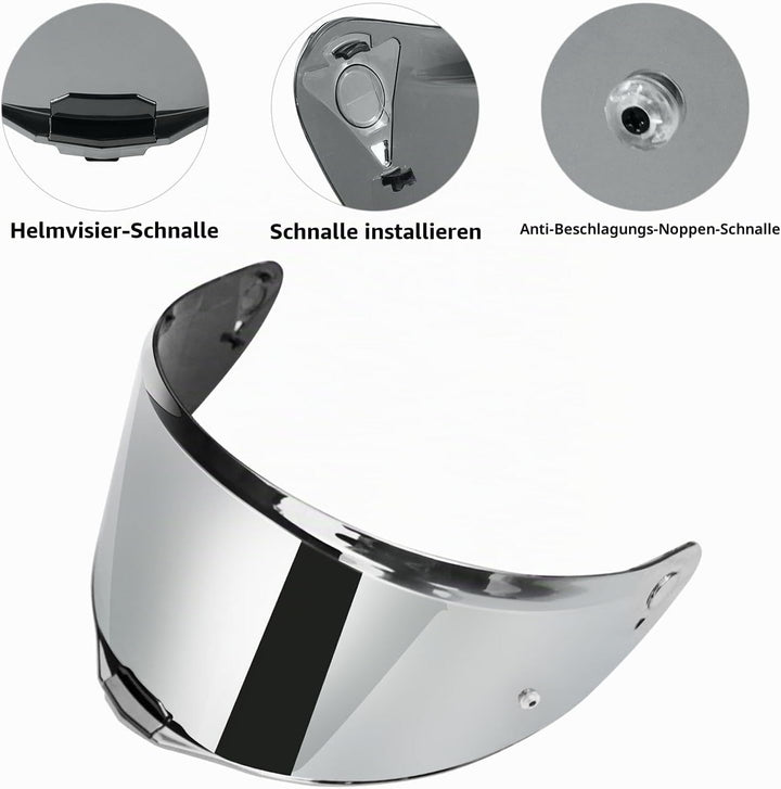 VCOROS Motorradhelm Visier,Helmvisier für LS2 FF811/vector 2/Citation II,Motorrad Windschutz Helm Ob