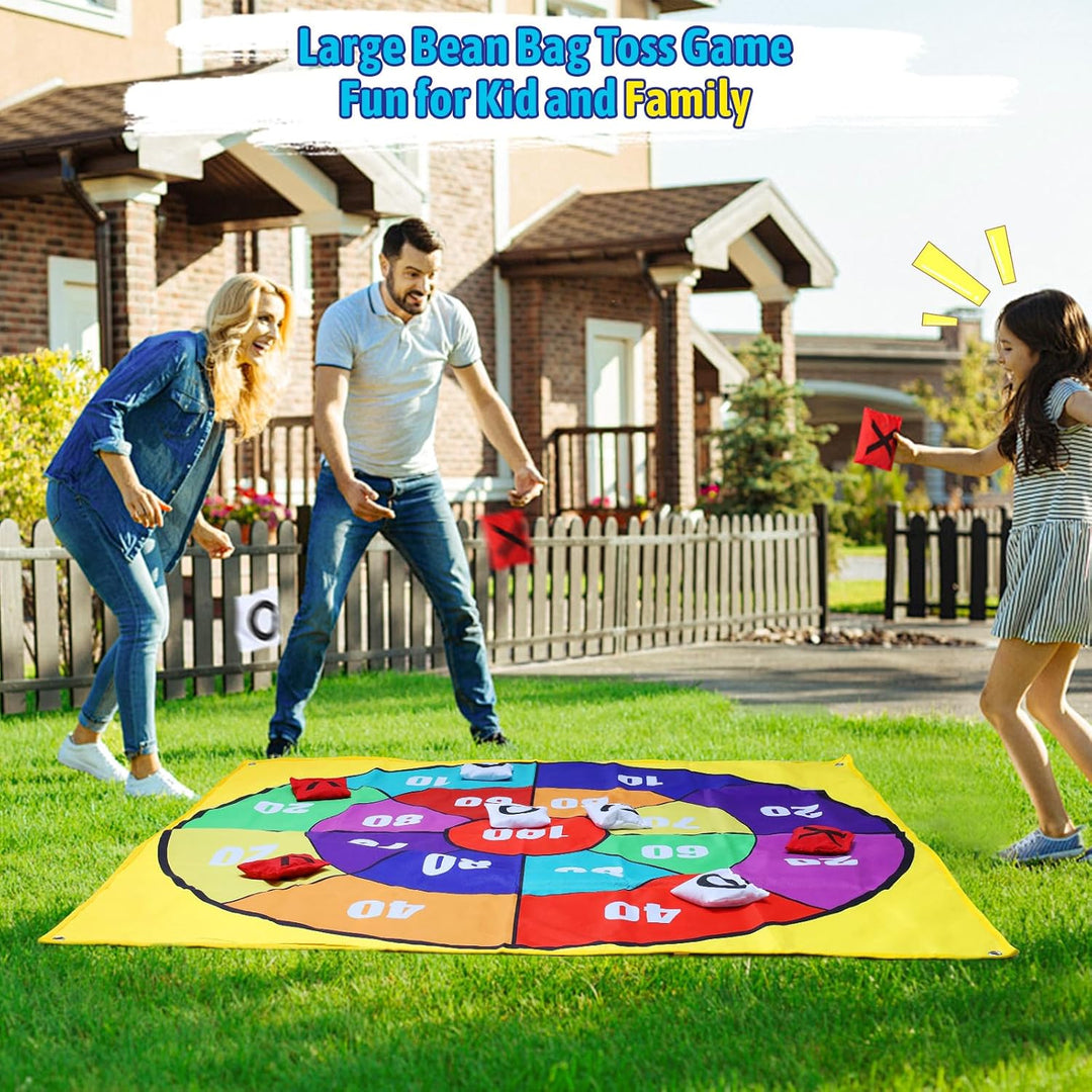 2-in-1 Outdoor Riesen Tic Tac Toe &amp; Beanbag-Wurfspiel für Kinder und Erwachsene, 1,4 m (4,5 Fuss) gr