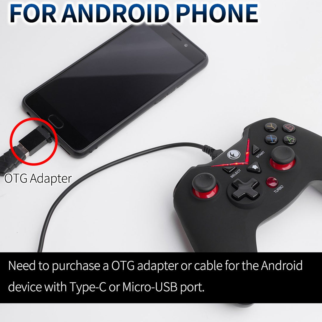 IFYOO V-one Wired USB Gaming Controller Gamepad Joystick für PC (Windows XP/7/8/10/11) & Steam & And
