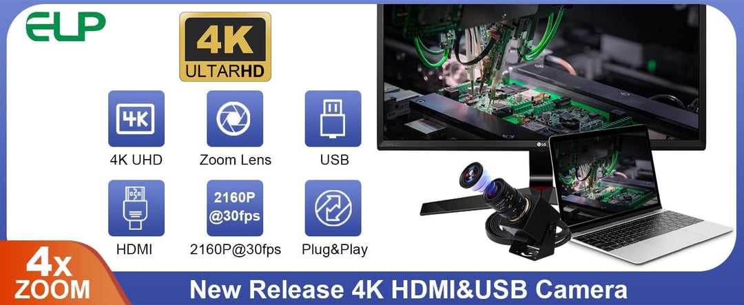 G 4K HDMI USB-Kamera Mit Manuellem Zoom Und Variablem Fokus - PC-Webcam, Mini Lightburn-Kamera für C