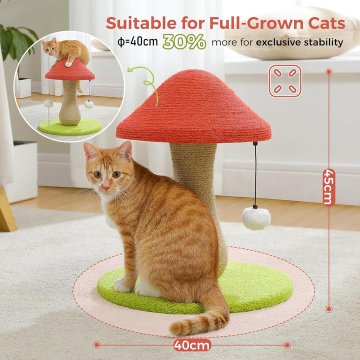 PAWZ Road Süsser Katzenkratzbaum, Pilz-Katzenkratzer mit einem Kratzbaum komplett mit 100% Sisal und