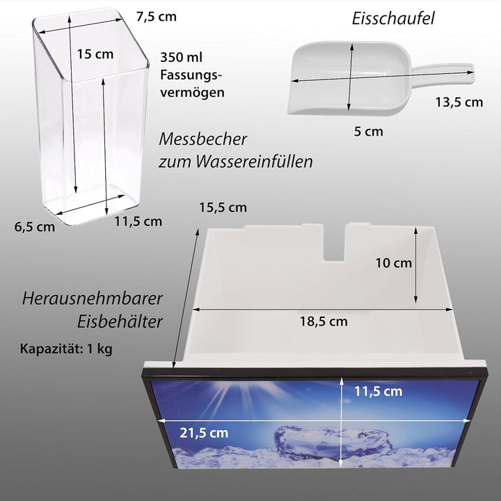 Syntrox Germany GG-185W Digitaler Edelstahl Eiswürfelbereiter max.150 Watt Eiswürfelmaschine Icemake