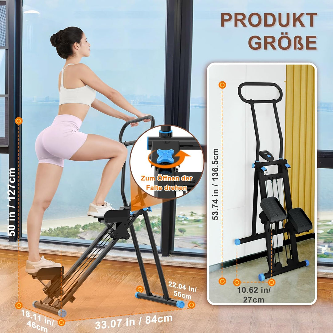 HXD-ERGO Vertikale Klettermaschine, Kreuztrainer mit LCD-Display, Steppers Faltbare Tragbares Pedal,