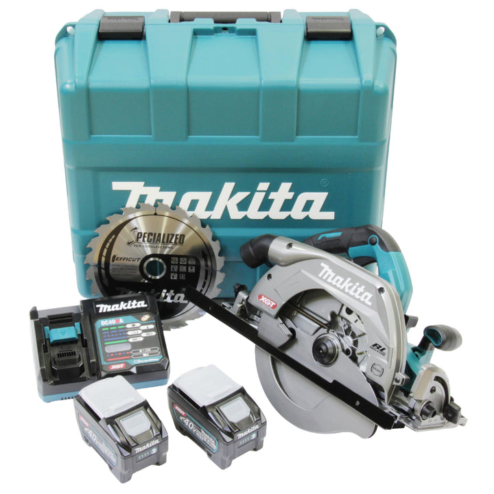 Makita HS009GT201 Akku-Handkreissäge 40V max. / 5,0 Ah, 2 Akkus + Ladegerät im Transportkoffer, Petr