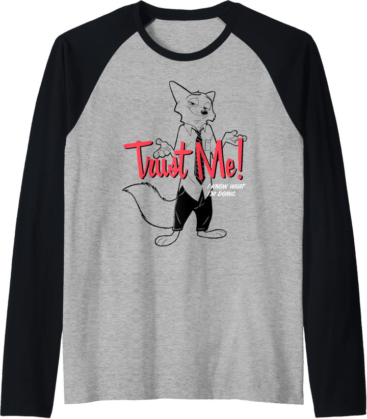 Disney Zootopia Nick Wilde Trust Me I know What I'm Doing Raglan