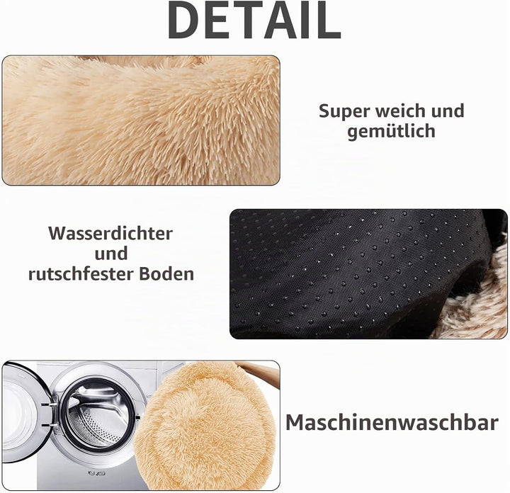 Nisrada Katzenbetten für Indoor-Katzen, 50cm, Hundebett für kleine Melium-grosse Hunde, waschbares,