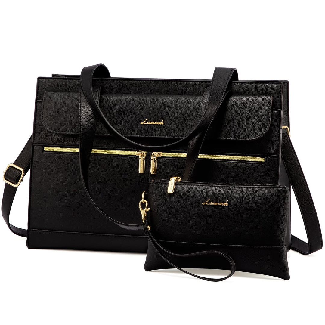 LOVEVOOK Laptop Handtasche Damen, Laptoptasche 15,6 Zoll Shopper Tasche Damen Gross, PU Leder Aktent