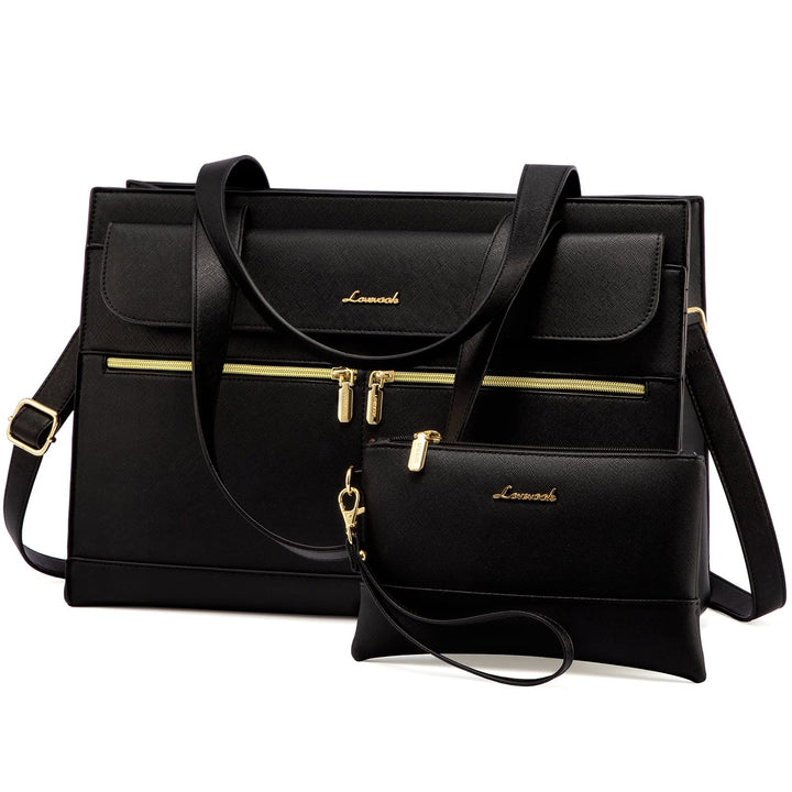 LOVEVOOK Laptop Handtasche Damen, Laptoptasche 15,6 Zoll Shopper Tasche Damen Gross, PU Leder Aktent