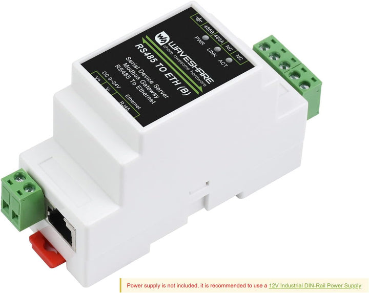 Waveshare Industrial Serial Server RS485 to RJ45 Ethernet TCP/IP to Serial Module Support Rail-Mount