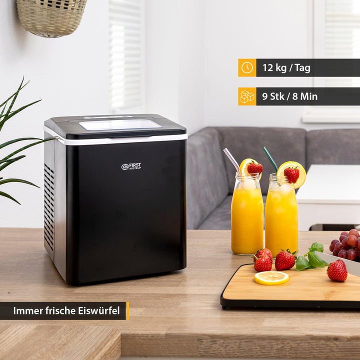 TZS First Austria Eiswürfelmaschine, max. 12-15 kg in 24 Std | 9-10 Minuten Produktionszeit | 2 Eisw