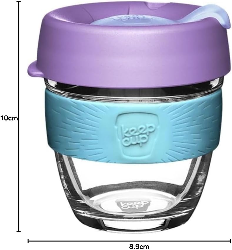 KeepCup Brew, wiederverwendbare Glasbecher, klein, 227 ml, Mondlicht, Blau