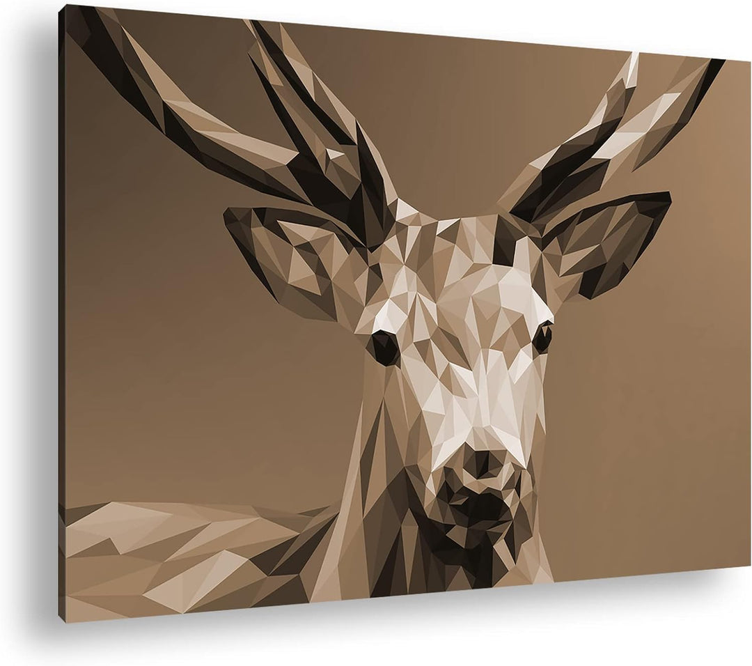 deyoli Illustration eines Hirsches Format: 80x60 Effekt: Sepia als Leinwandbild, Motiv fertig gerahm