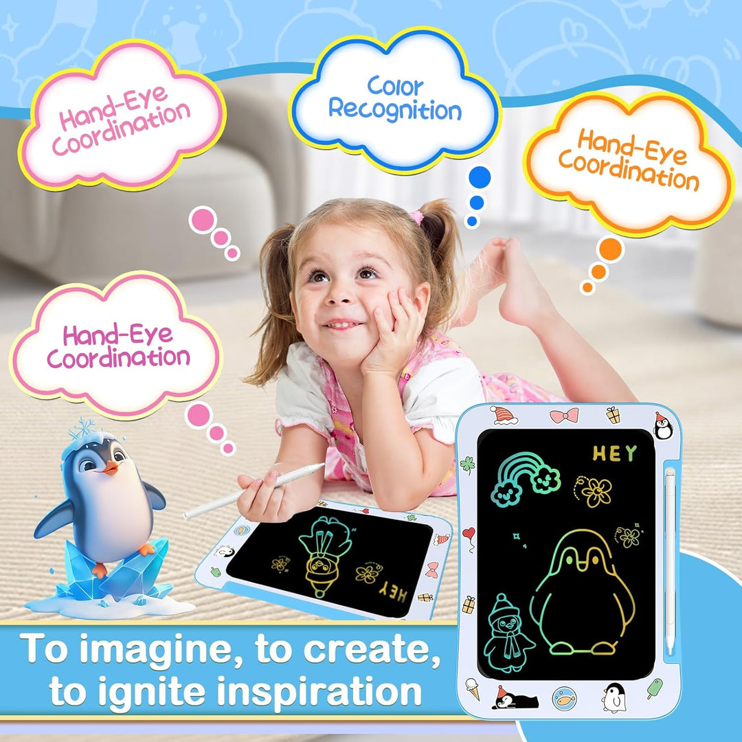 [2 Pack] Genialba LCD-Schreibbrett für Kinder, Zeichentafel mit farbigem Bildschirm für Mädchen im A