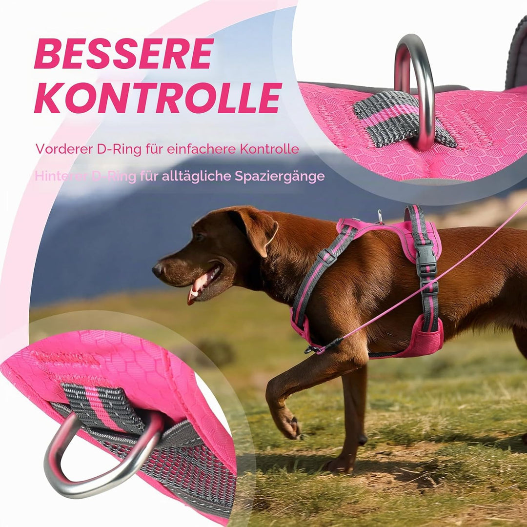 VIVAGLORY Easewalk Hundegeschirr, Anti Zug Hundegeschirr für Training &amp; Spazieren, Anti Zieh Geschir