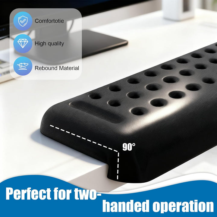 2 Stück L-förmige Ergonomische Handballenauflage Tastatur aus Memory Foam – Tastaturstütze & Ellenbo