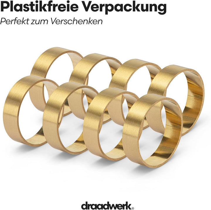 Serviettenringe 8er Set | Hochwertiges Messing | Elegantes Design | Perfekte Akzente für Hochzeiten,
