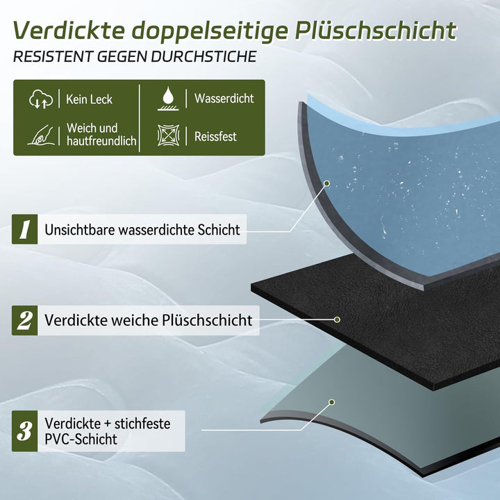 Auto Matratze, SUV Auto Luftmatratze mit Luftpumpe, 2 Kissen, Verdickte Beflockung Aufblasbare Auto